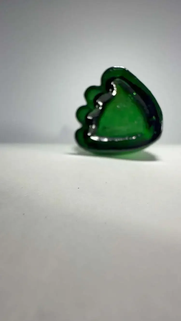 Vintage Empoli Italian Emerald Green Glass Dachshund Dog Decanter Bottle